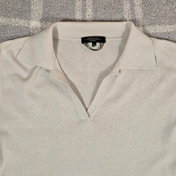 MaxMara Weekend Polo Beige Knit Sweater Womens Medium Made In Italy - Picture 2 of 8